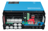 Internal connection terminals of the Victron Quattro-II 5000VA with cover removed