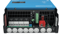Internal view of Victron Quattro-II AC and DC connection terminals
