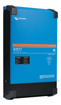 Perspective view of the Victron Quattro-II 48/5000/70-50 inverter charger showing side profile