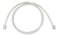 Coiled 0.3m grey RJ12 UTP cable with transparent modular connectors on both ends
