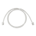 Coiled 0.9m grey RJ12 UTP cable with transparent modular connectors on both ends