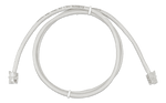 Coiled 0.9m grey RJ12 UTP cable with transparent modular connectors on both ends