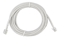 Coiled 15m grey RJ12 UTP cable with transparent modular connectors on both ends