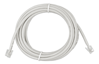 Coiled 30m grey RJ12 UTP cable with transparent modular connectors on both ends