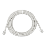 Coiled 3m grey RJ12 UTP cable with transparent modular connectors on both ends