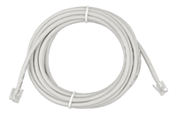 Coiled 5m grey RJ12 UTP cable with transparent modular connectors on both ends