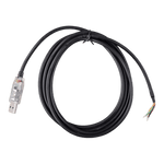 Coiled 1.8m black interface cable with USB-A plug and colour-coded stripped wire ends