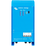 Front view of blue Victron Skylla-TG 24/50 GMDSS battery charger with LED displays and circuit breakers