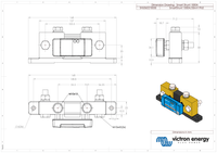 Technical dimensional drawing for SmartShunt 1000A with detailed metric measurements