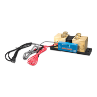 Perspective view of Victron 2000A SmartShunt with included fused power and auxiliary cables