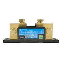 Front view of the Victron SmartShunt 2000A electronics module and terminal bolts on a black base