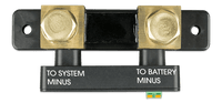 Top-down view of SmartShunt identifying system and battery negative connection points