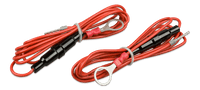 Pair of red connection cables with inline 1A fuses and ring terminals