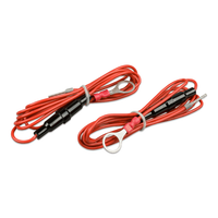 Pair of red fused battery cables with ring terminals for Victron SmartShunt installation