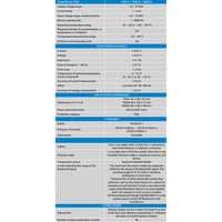 Table of technical specifications for Victron SmartShunt IP65 models