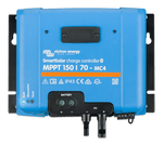 Front view of Victron SmartSolar MPPT 150/70-MC4 solar charge controller with status LEDs