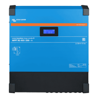 Front view of the Victron SmartSolar MPPT RS 450/200 solar charge controller with integrated LCD screen