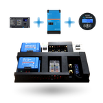 Exotronic board depicted with Victron MultiPlus-II inverter and monitoring accessories