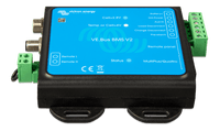 Angled perspective view of the Victron VE.Bus BMS V2 in its matt black ABS enclosure