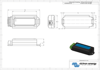 Dimensional drawing of the VE.Bus Smart Dongle with measurements in millimetres