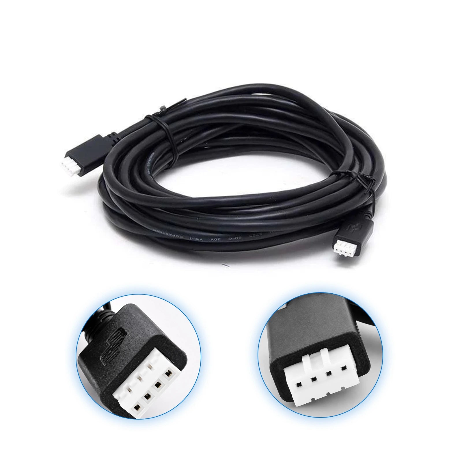 Coiled 5m black VE.Direct cable with 4-pin white connectors