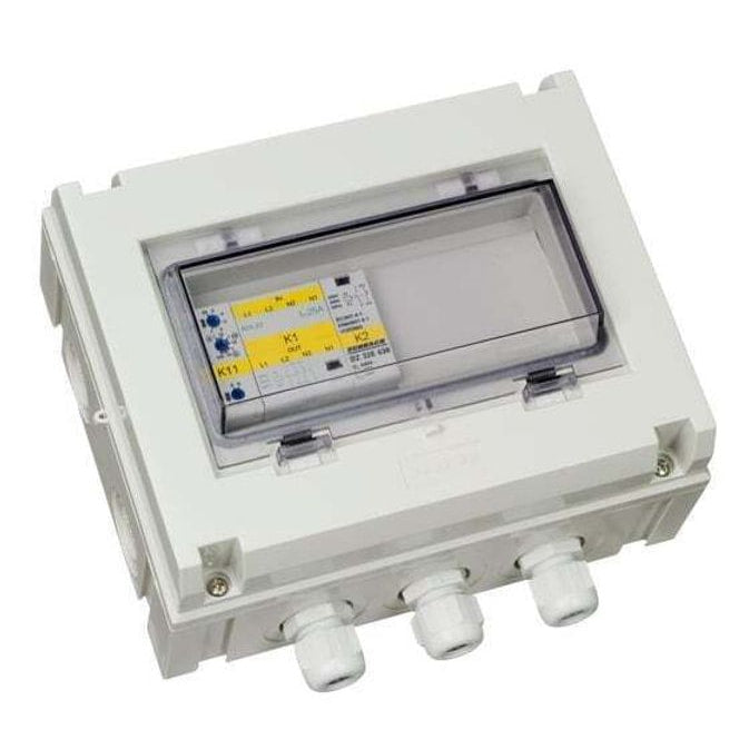 Enclosed 10kVA single phase transfer switch with clear viewing window and cable glands