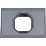 Front view of grey Victron wall mount enclosure for BMV and MPPT control