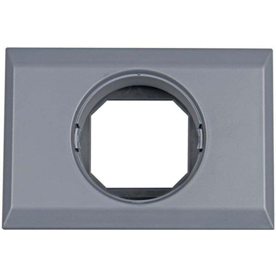Front view of grey Victron wall mount enclosure for BMV and MPPT control