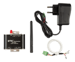Zigbee to RS485 converter kit including module, antenna, power adapter, and wiring cables