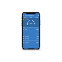 VictronConnect app interface on a smartphone showing battery state of charge at 85 percent