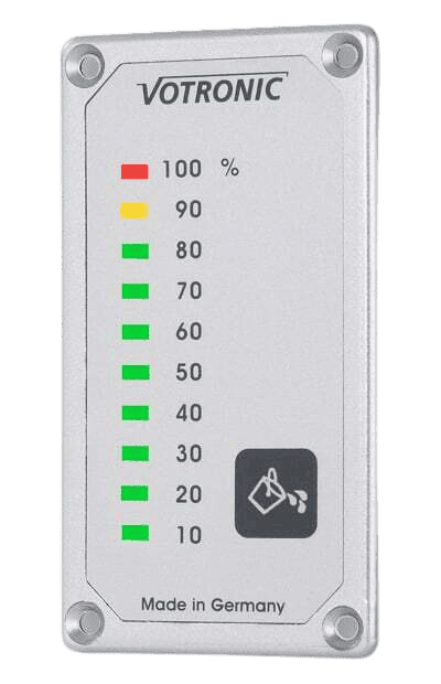 Votronic grey water tank level display panel with 10-stage LED indicators