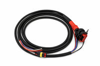 Coiled Wakespeed WS500 N-type wiring harness with main multi-pin connector and colour-coded wire leads