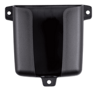 Front view of black plastic wall mount bracket with three mounting points for IP65 chargers