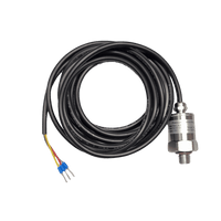 Stainless steel water tank level pressure sensor with G1/4 thread, coiled 3m cable and ferrule wire terminations