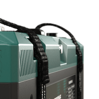 Close-up of the heavy-duty waterproof battery housing texture