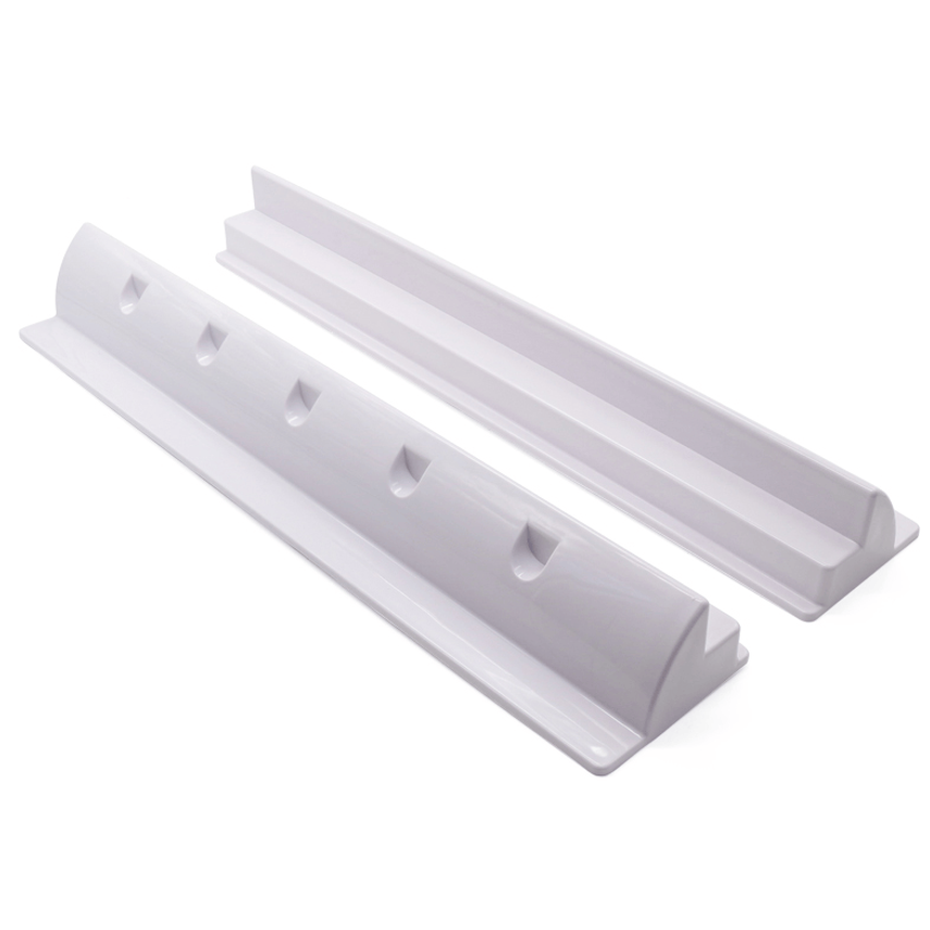 Pair of Exotronic 680mm white ABS solar panel mounting brackets with aerodynamic profile