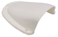 White XL clamshell cable entry cover featuring a curved plastic dome and pre-drilled mounting holes
