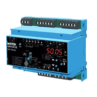 Ziehl UFR1001E voltage and frequency relay for anti-islanding protection in a blue DIN rail enclosure