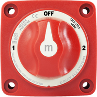 Blue Sea Mini m-Series Selector Battery Switch - Red - 3 Position OFF/1/2