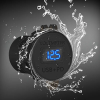 Exotronic Voltmeter, USB-C & USB QC3.0 Flush Mount Socket