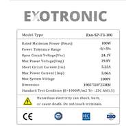 Exotronic 100W (Narrow) Fixed Solar Panel
