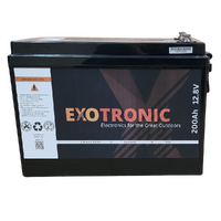 Exotronic 12V 200Ah Compact Smart Bluetooth Lithium Battery