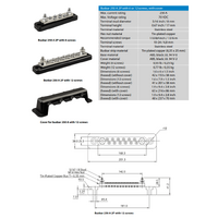 Victron Busbar 250A 2P/Terminals with 12 Screws & Cover