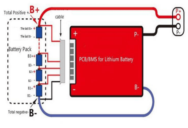 Daly Smart Lifepo4 Lfp 4 Cells 4s, 4s Bms Wiring Diagram