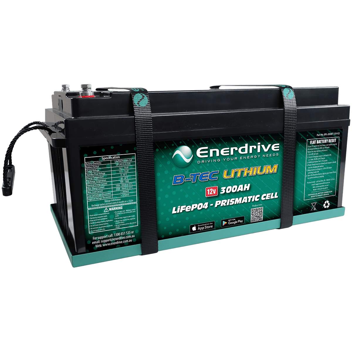 Enerdrive ePOWER B-TEC 300A / 12V LiFePO4 Lithium Battery Gen2 EPL-300BT-12V -G2