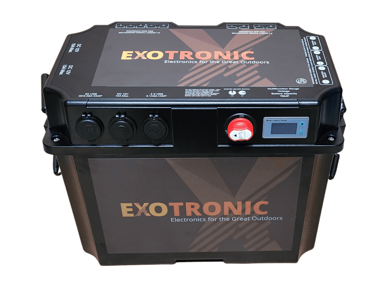 Exotronic Multi-Outlet Heavy Duty Large Portable Battery Box