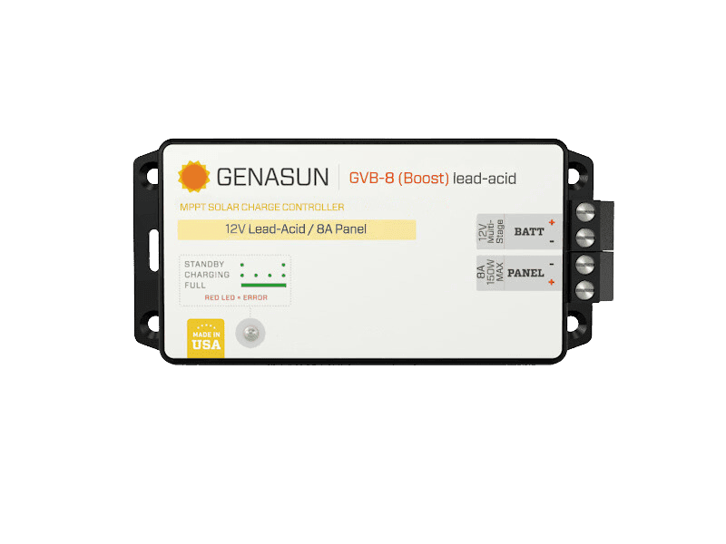 Genasun 8A MPPT 12V Voltage Boost (Lead-Acid) Solar Charge Controller