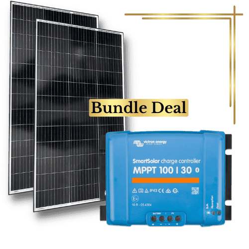 Exotronic 2x 180w Solar Panel & Victron SmartSolar MPPT 100/30 KIT with  Optional Wiring Kit