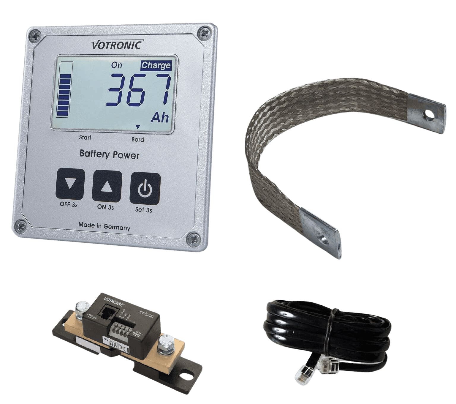 Votronic 200A Battery Monitor with Remote Display - 200S