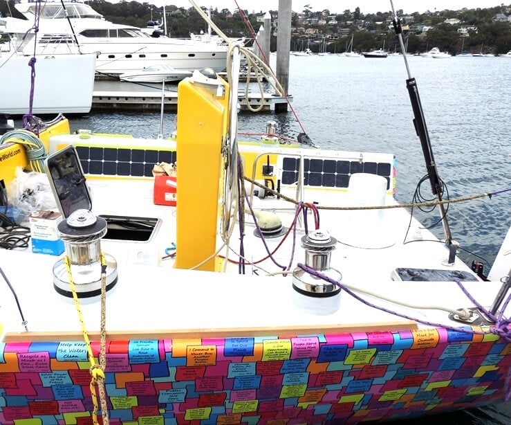 Solbian solar panels installed on Lisa Blair's Climate Action Now yacht